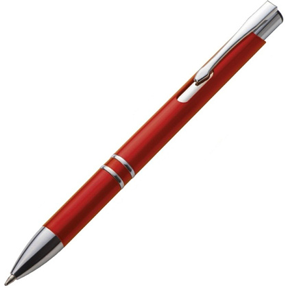 Ручка шариковая автоматическая "Baltimore", 0.7 мм, красный, серебристый, стерж. синий