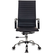 Кресло для руководителя "Бюрократ CH-883", кожзам, хром, черный