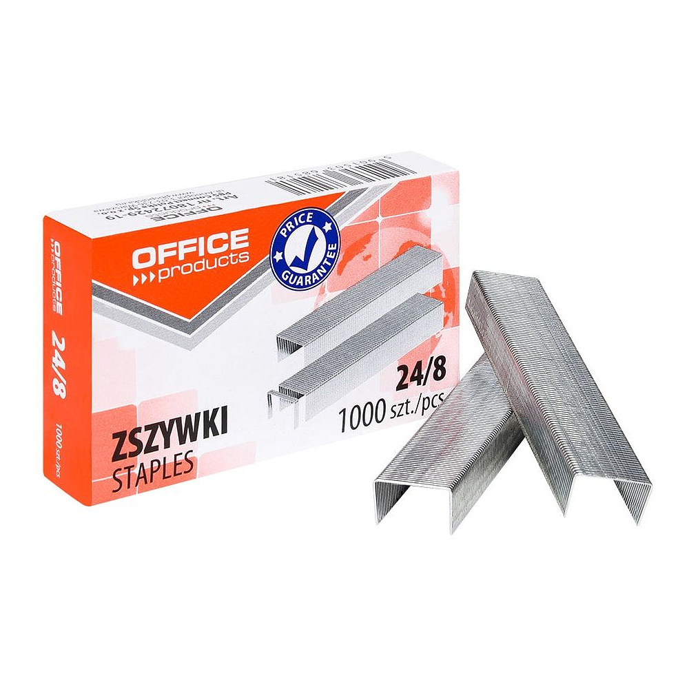 Скобы "Office Products", 24/8, 1000 шт, металлик