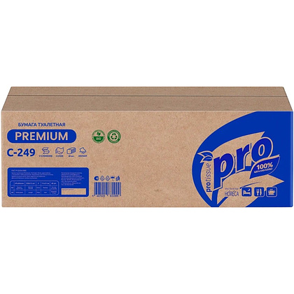 Бумага туалетная PROtissue, 250 листов, 2 слоя, Instant, 100% целлюлоза - 3