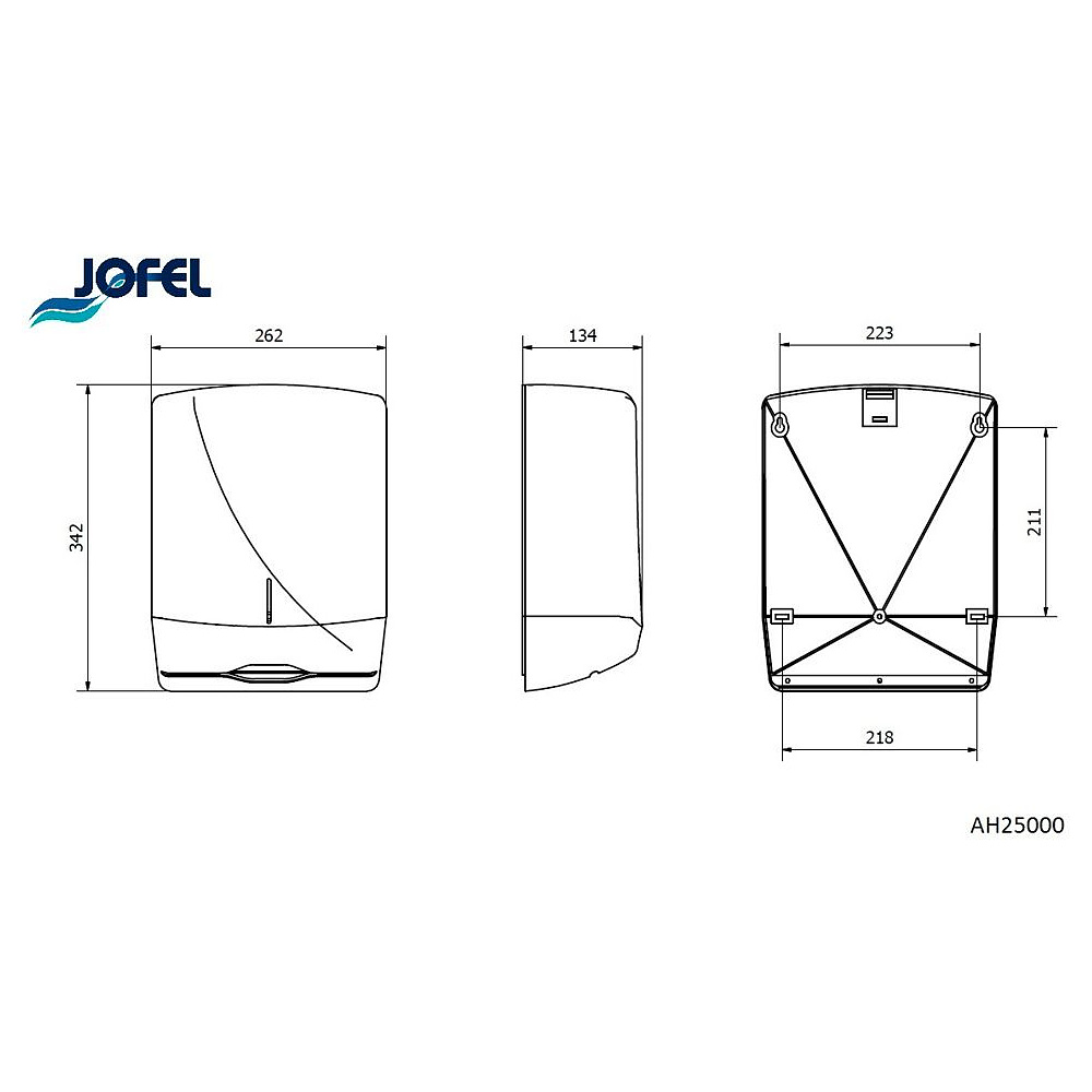 Диспенсер для листовых полотенец Jofel, металл, стальной - 2