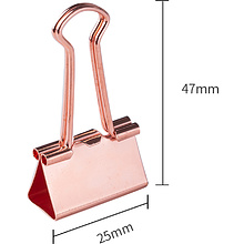 Зажим для бумаг "Deli", 25 мм, 12 штук, розовое золото