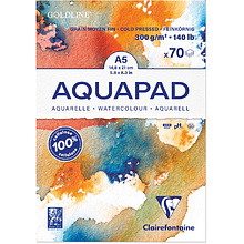 Блок-склейка бумаги для акварели "Goldline Aqua", А5, 300 г/м2, 70 листов
