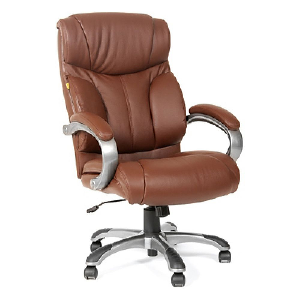 Кресло для руководителя "Chairman 435", кожа, пластик, черный - 6