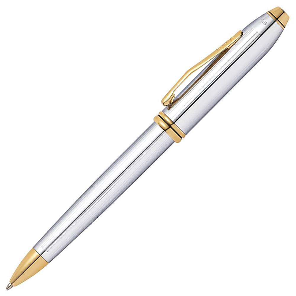 Ручка шариковая автоматическая "Cross Townsend Medalist", 0.7 мм, серебристый, золотистый, стерж. черный - 2