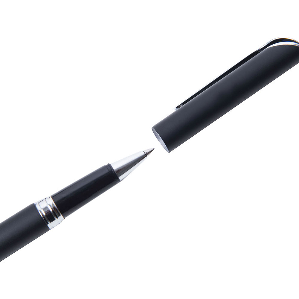 Набор ручек "Shadow": ручка шариковая автоматическая и роллер, черный, серебристый - 4