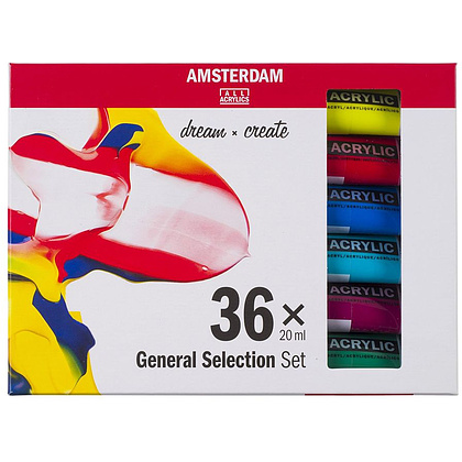 Набор красок акриловых "Amsterdam", 36 цветов, 20 мл, туба