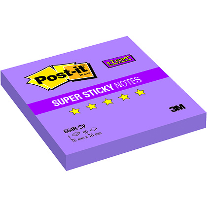 Бумага для заметок "Post-it Super Sticky", 76х76 мм, 90 листов, фиолетовый