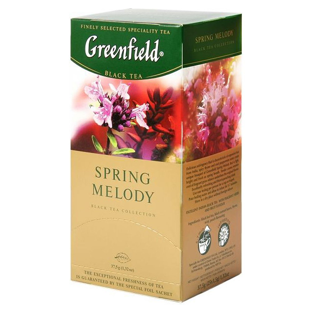 Чай "Greenfield" Spring Melody, 25 пакетиков x1.5 г, черный 962848 ...