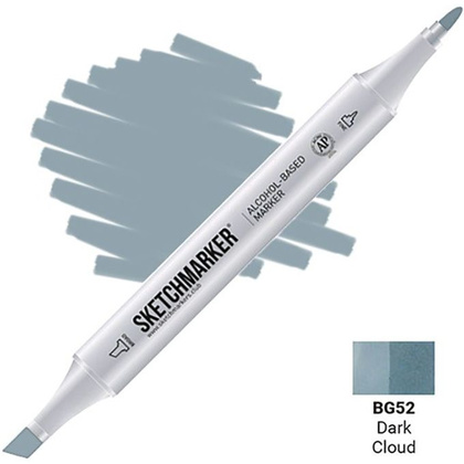 Маркер перманентный двусторонний "Sketchmarker", BG52 облако темное