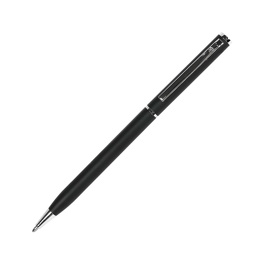 Ручка шариковая автоматическая "Slim 1100", 1.0 мм, черный, серебристый, стерж. синий