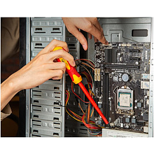 Отвертка диэлектрическая Deli YS EDL5161501, SL6,5х150 мм, желтый, красный