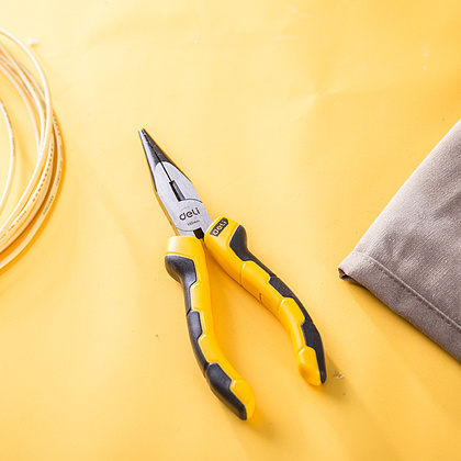 Длинногубцы Deli YS EDL2106, 160 мм, черный, желтый - 5
