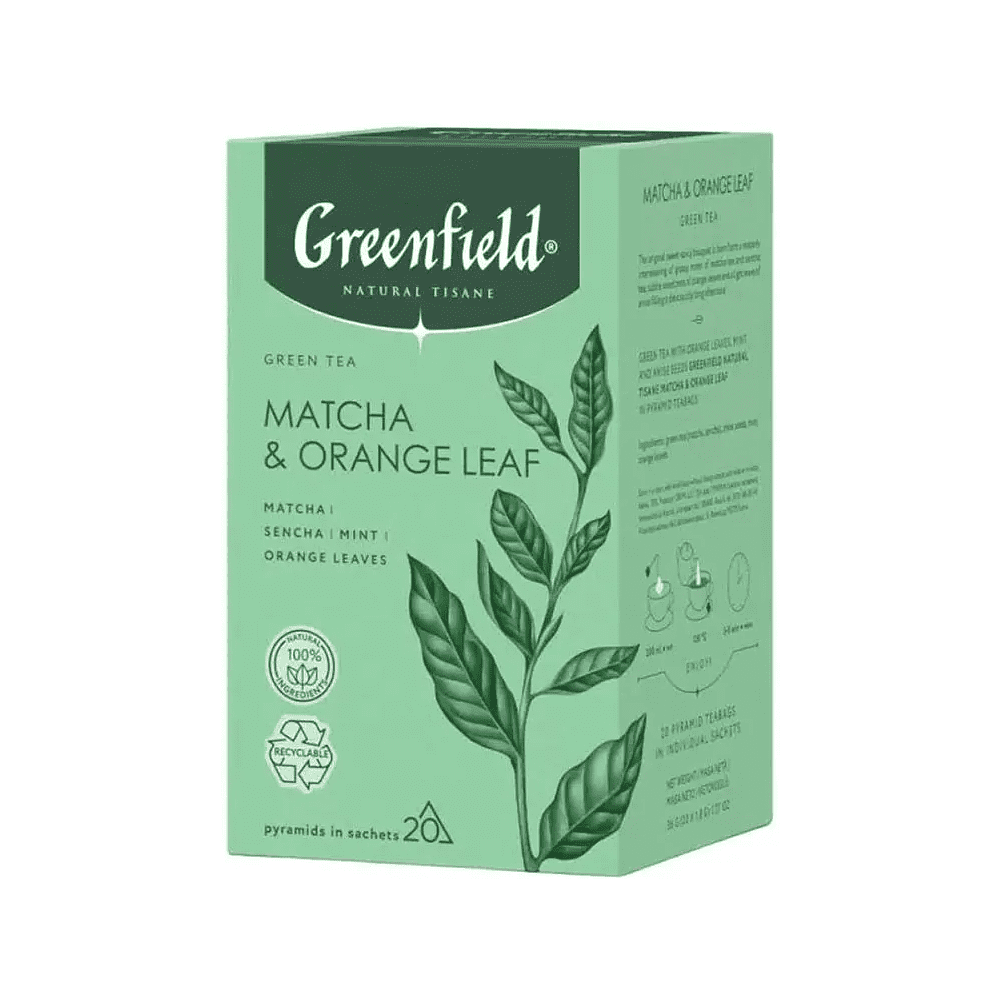 Чай "Greenfield" Tisane Matcha&Orange Leaf, 20 пакетиков x 1.8 г, зеленый - 3