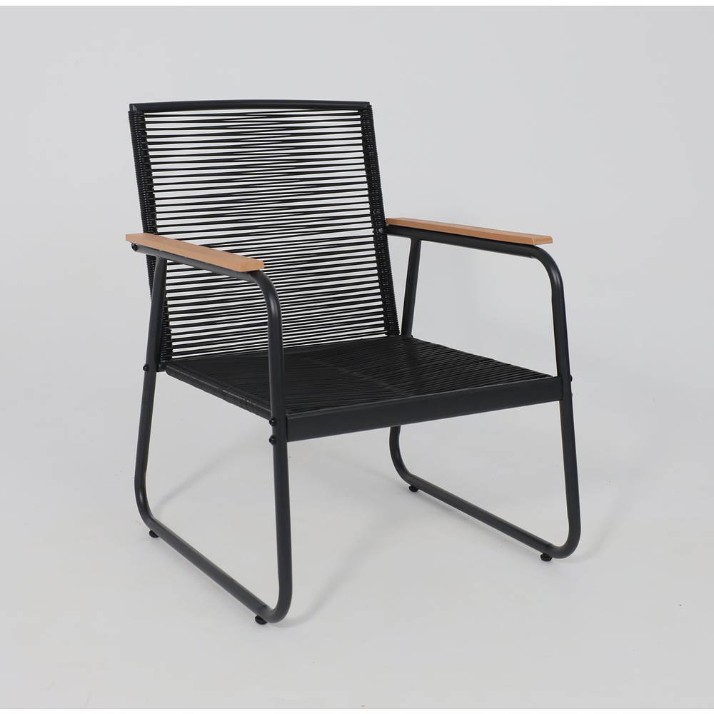 Комплект мебели садовой AksHome GARDENIA (кресло  2 шт, диван 1 шт, стол 1 шт), черный - 34