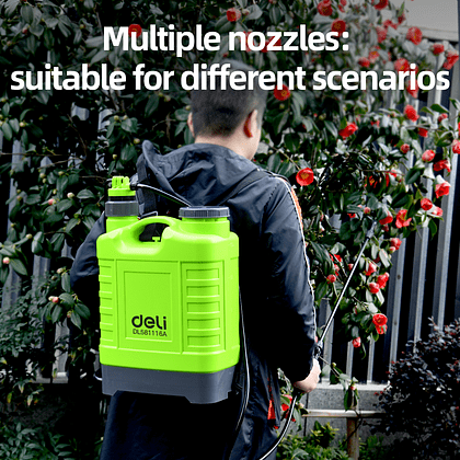 Опрыскиватель садовый помповый Deli GS EDL581116A, 16 л, ранцевый, зеленый, черный - 3