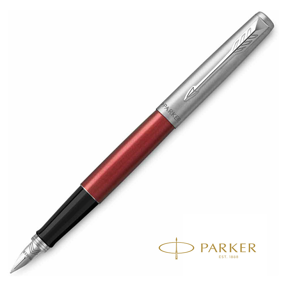 Ручка перьевая "Parker Jotter Kensington Red CT", M, красный, серебристый, патрон синий