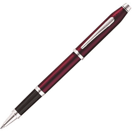 Ручка-роллер "Cross Century II Translucent Plum Lacquer", 0.7 мм, бордовый, серебристый, стерж. черный