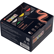 Краска акриловая по ткани "Декола", набор 5 цветов, 20 мл, контур 2 шт., разбавитель