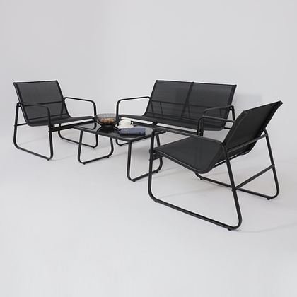 Комплект мебели садовой AksHome VERANDA (кресло 2 шт, диван 1 шт, стол 1 шт), черный - 20