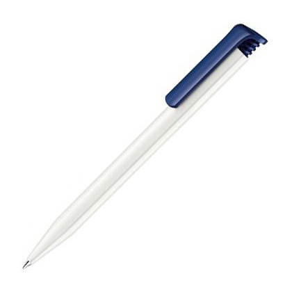 Ручка шариковая автоматическая "Senator Super Hit Polished Basic", 1.0 мм, белый, темно-синий, стерж. синий