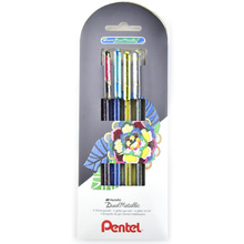 Набор ручек гелевых "Pentel Dual Metallic", 4 шт, ассорти