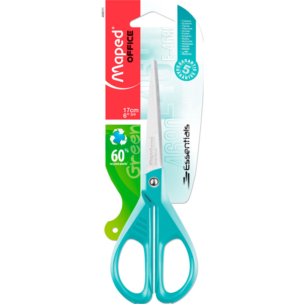 Ножницы Maped "Essentials Green", 17 см, голубой