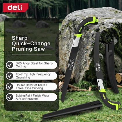 Пила садовая Deli GS EDL-YL2204, 350 мм, изогнутая, складная - 2