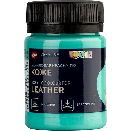 Краска акриловая для кожи "Декола", 735 мятная, 50 мл., банка