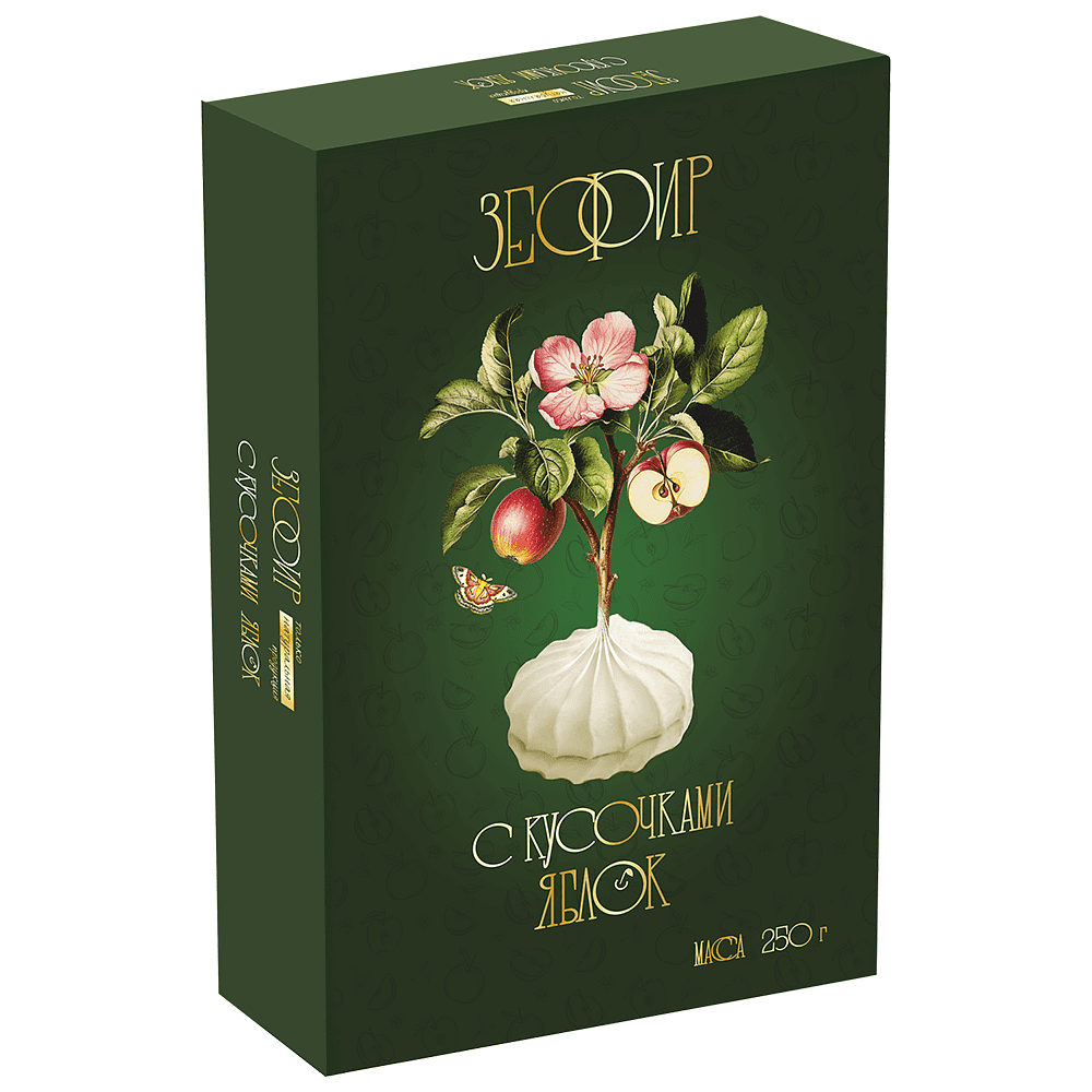 Зефир "Красный пищевик", 250 гр., с кусочками яблок