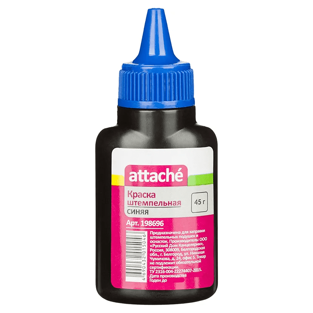 Краска штемпельная "Attache", 45 г, синий