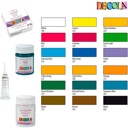 Краска акриловая по шелку перламутровая "Декола", 373 гераниевая, 50 мл., банка - 3