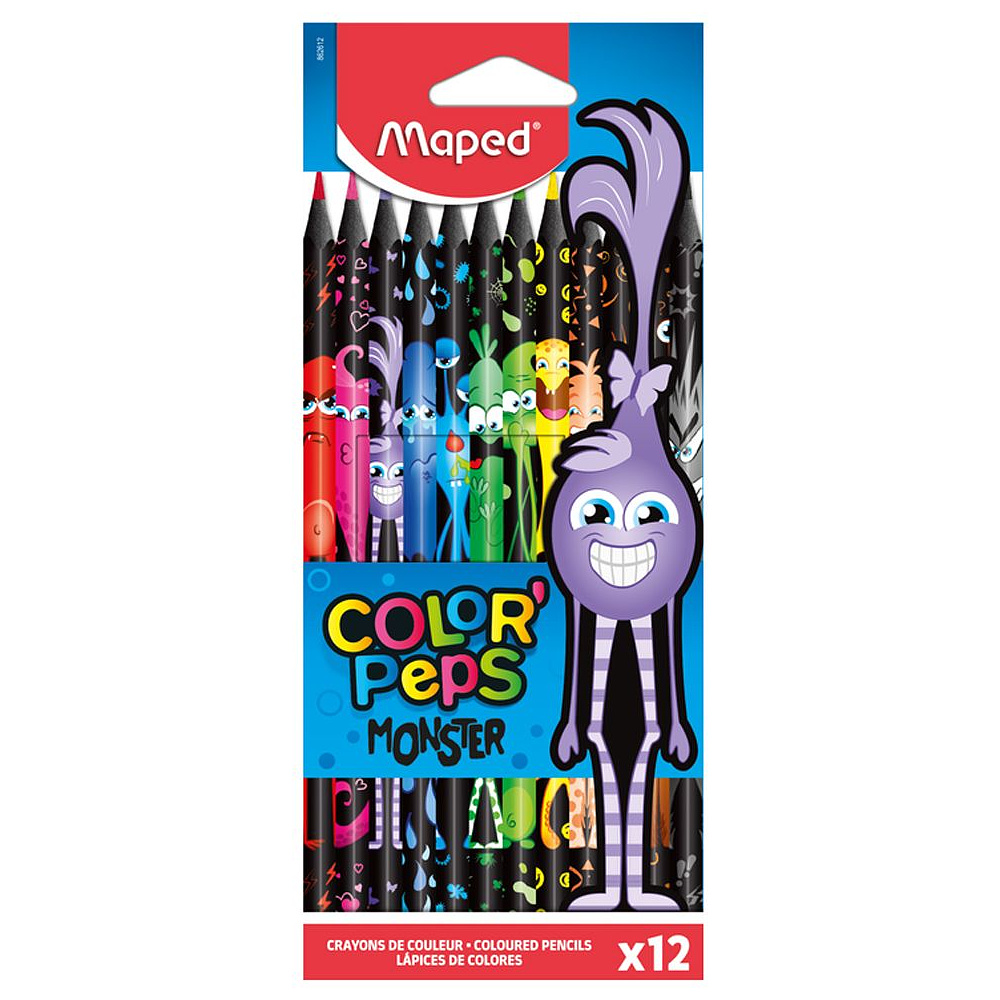 Цветные карандаши Maped "Color' Peps Monster", 12 цветов