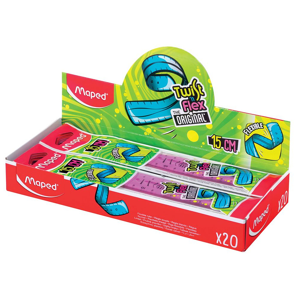 Линейка Maped "Twist n Flex", 15 см, ассорти - 6