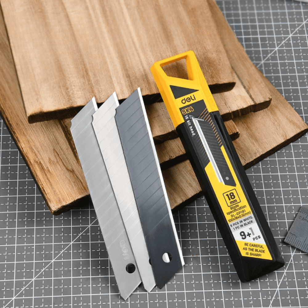 Лезвия для большого ножа "Deli Yellow SK4", 18 мм, 10 штук - 4