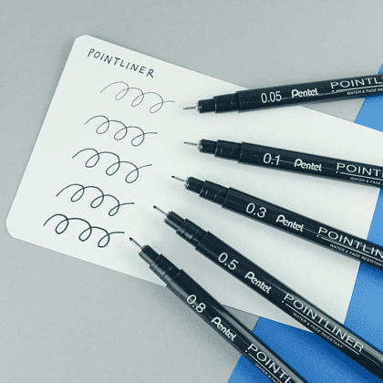 Набор ручек капиллярных "Pointliner", 5 шт, черный - 2