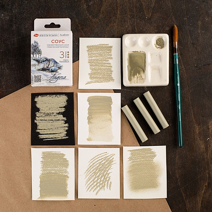 Соус "Ладога", набор мелков, 3 цвета, серо-бежевый - 5