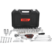 Набор инструмента 1/4", 1/2" Deli RS EDQ45082, 82 шт