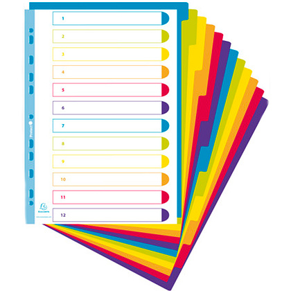 Разделитель на 12 делений, A4, ассорти - 2
