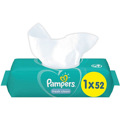 Салфетки влажные детские "Pampers Fresh Clean", 52 штук