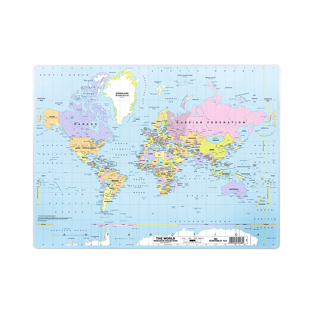 Бювар "Карта мира", 53x40 см, ассорти