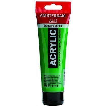 Краски акриловые "Amsterdam", 618 светлый зелёный прочный, 120 мл, туба