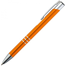 Ручка шариковая автоматическая "Ascot", 0.7 мм, оранжевый, серебристый стерж. синий