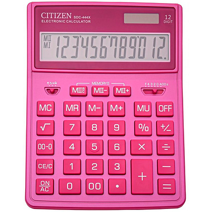 Калькулятор настольный CITIZEN "SDC-444 XRPKE", 12-разрядный, розовый - 3