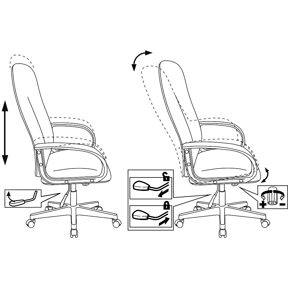 Кресло для руководителя "Бюрократ CH-808AXSN Or-16", экокожа, пластик, черный - 5