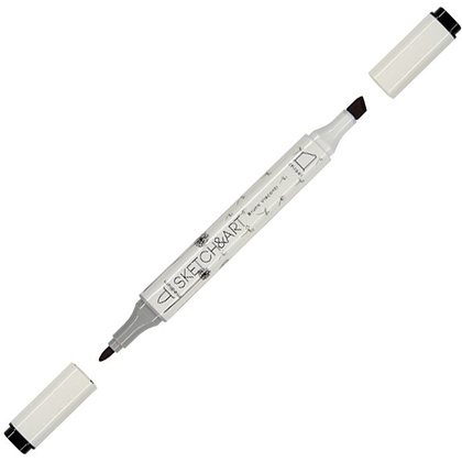 Маркер перманентный двусторонний "Sketch&Art", черный - 2