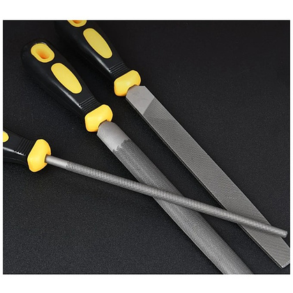 Набор напильников Deli YS EDL352083, 3 шт, 200 мм, черный, желтый - 4