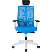 Кресло для руководителя "Nature II Slider", пластик, ткань, голубой