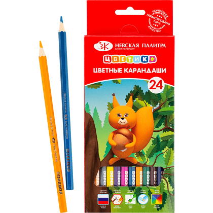 Цветные карандаши "Цветик", 24 шт, шестигранные - 3