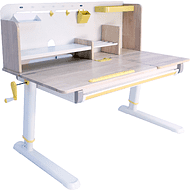 Стол Ergosmart регулируемый Galleon, 1200х700х(520-760) мм, гевея беленая, с книжной полкой